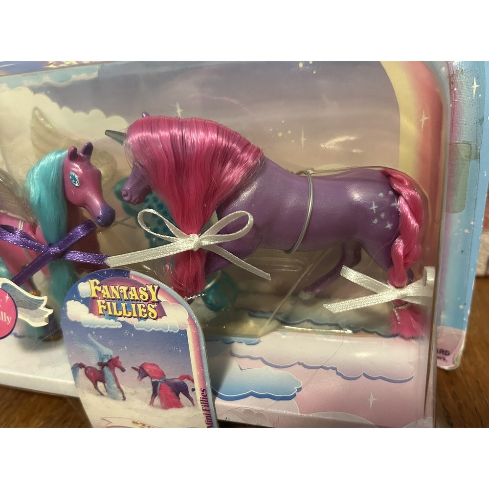 NEW (1996) Fantasy Fillies Mini Fillies Pegasus Horses Storm & Zoe Hard To Find - Picture 4 of 16